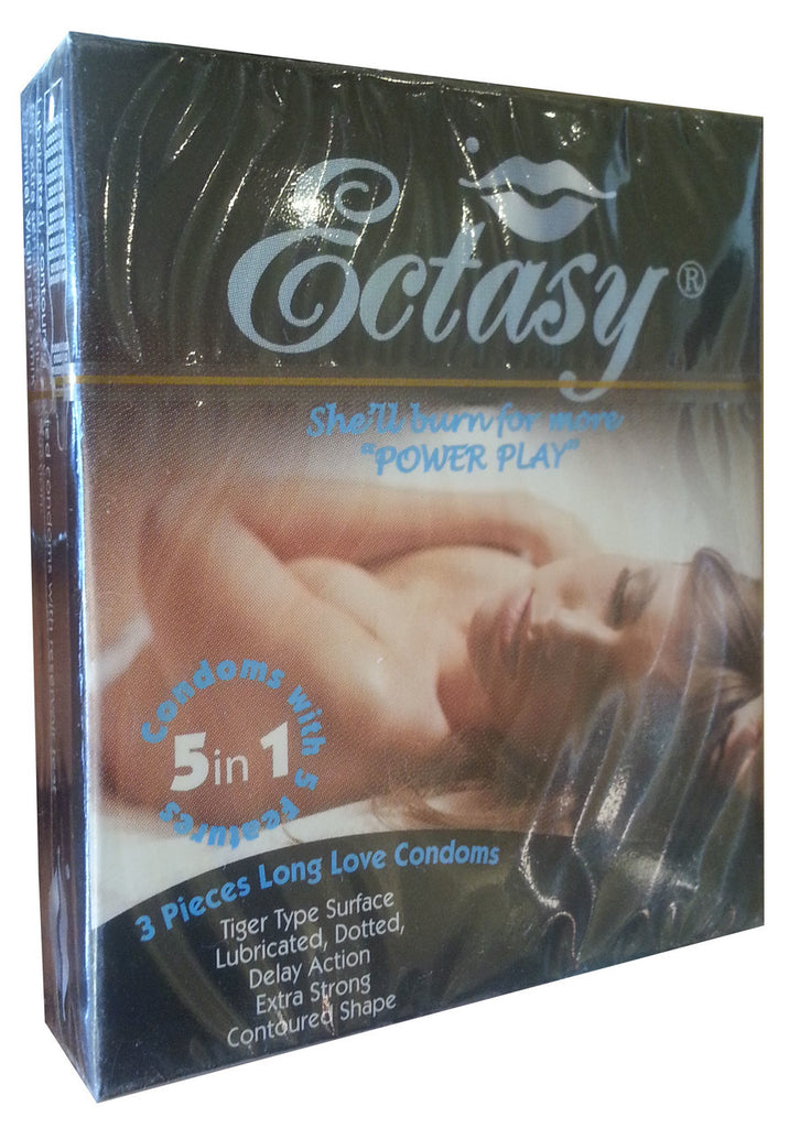 Ectasy Long Love Dotted Condom (5 in 1 Features) 3 Pieces