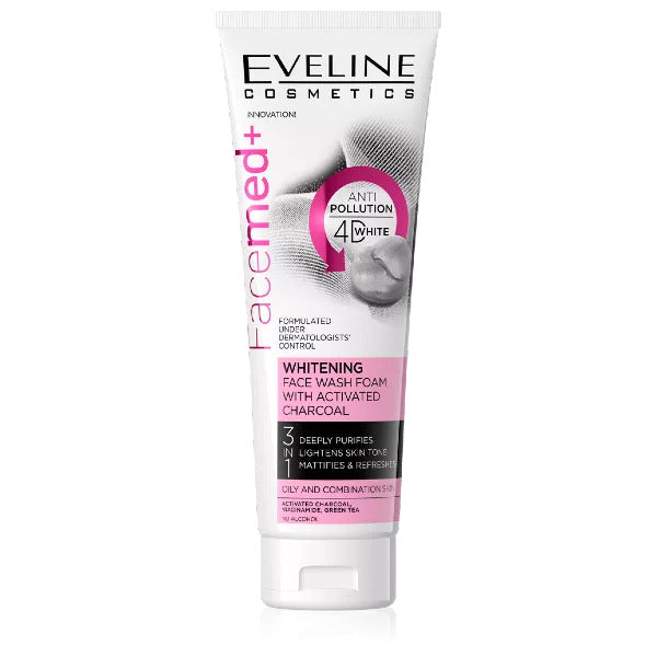 Eveline Facemed Anti Pollution 4D Whitening Face Wash Foam 100 ML