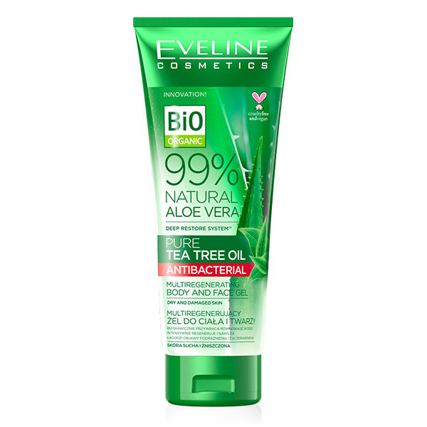 Eveline Bio Organic 99% Natural Aloe Vera Tea Tree Body & Face Gel 250 ML