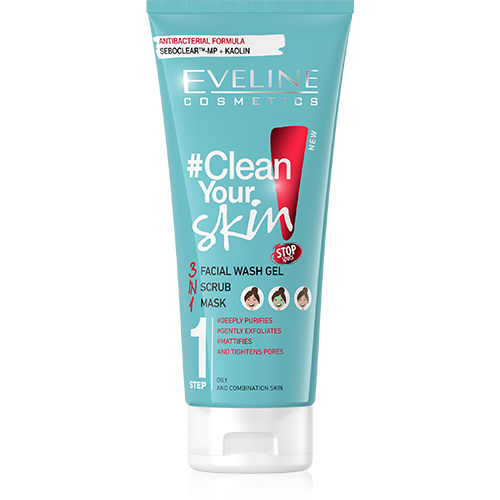 Eveline Clean Your Skin Step 1 Facial Wash Gel + Scrub + Mask 200 ML