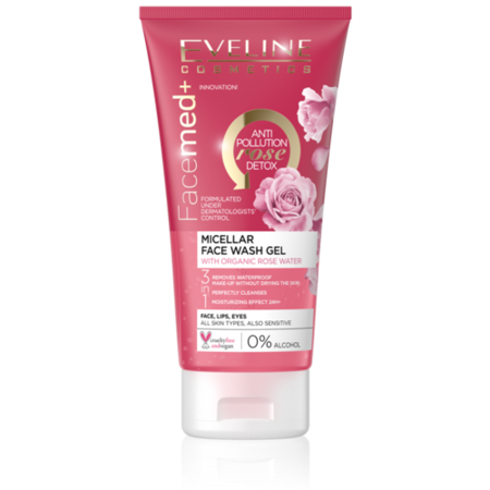 Eveline FaceMed+ Purifying Facial Wash Gel with Organic Rose Water 150 ML