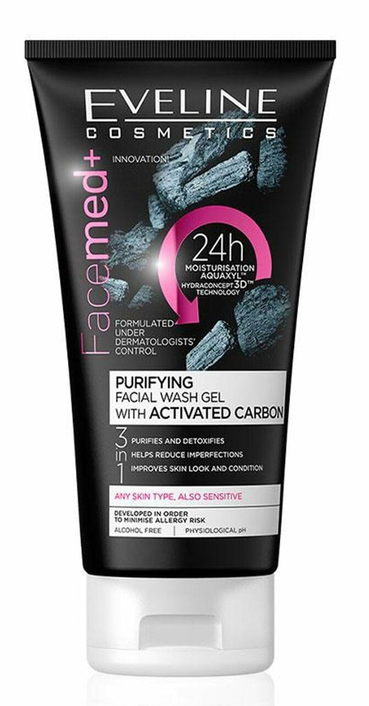 Eveline Facemed Purifying Facial Wash Gel with Activated Carbon 150 ML