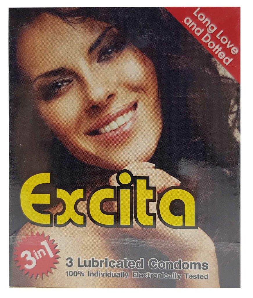 Excita Long Love & Dotted 3 Lubricated Condoms (3 in 1)