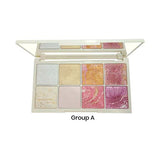 Glamorous Face 8 Colour Teracotta Blush & Shimmer Highlighter Kit