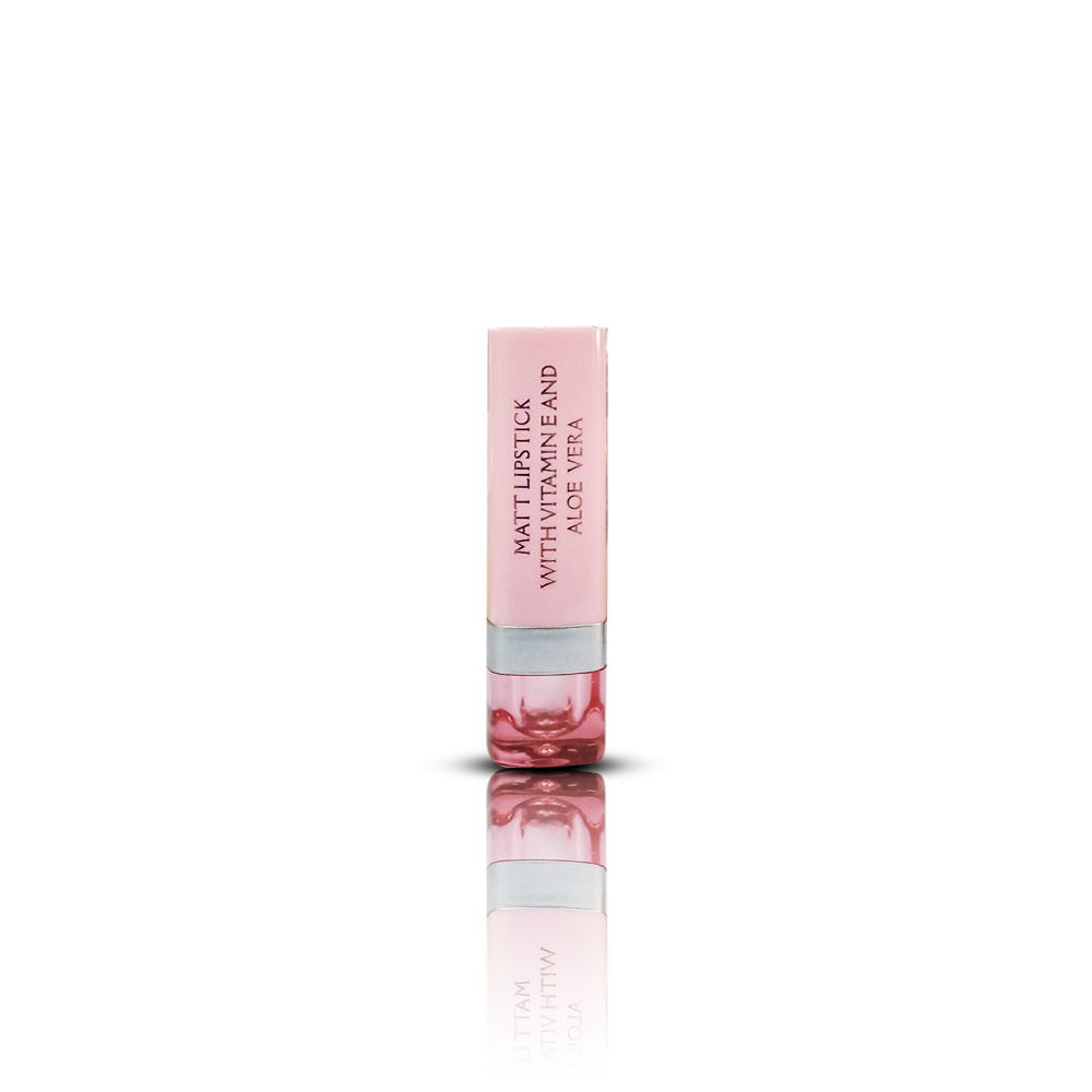 Glamorous Face Matte Lipstick Vitamin E & Aloe Vera Extracts (Pink Case)