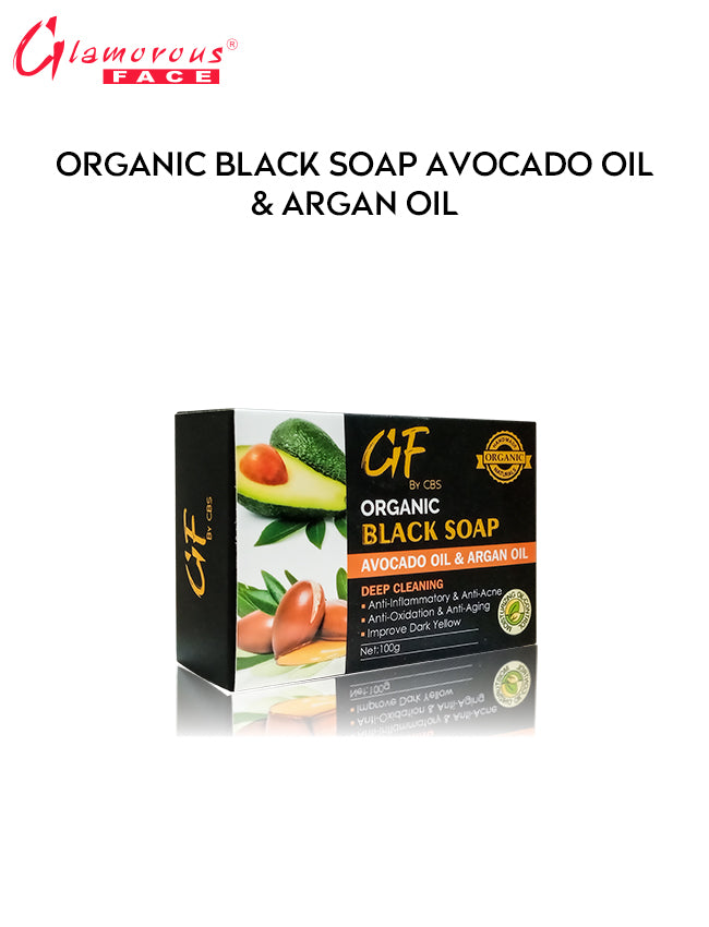 Glamorous Face Organic Black Soap Avocado Oil And Argan Oil 100 GM