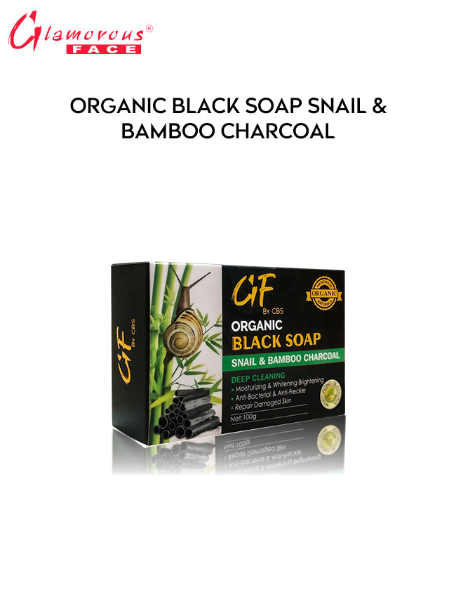 Glamorous Face Organic Black Soap Snail And Bamboo Charcoal 100 GM