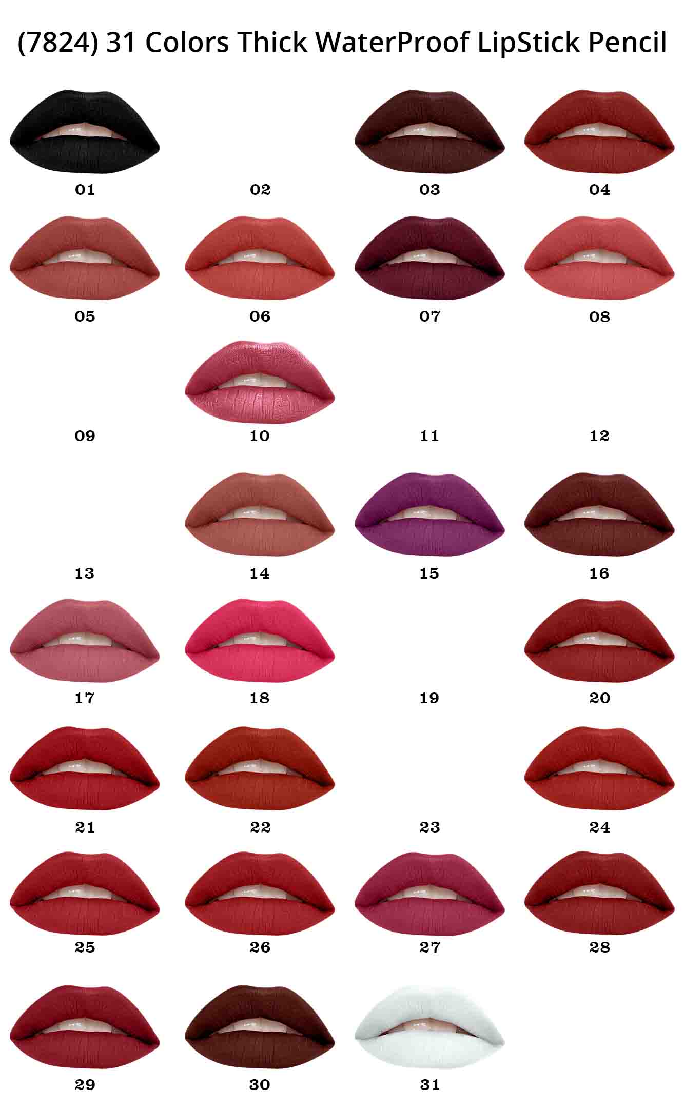Glamorous Face Thick Waterproof Lipsticks Pencil