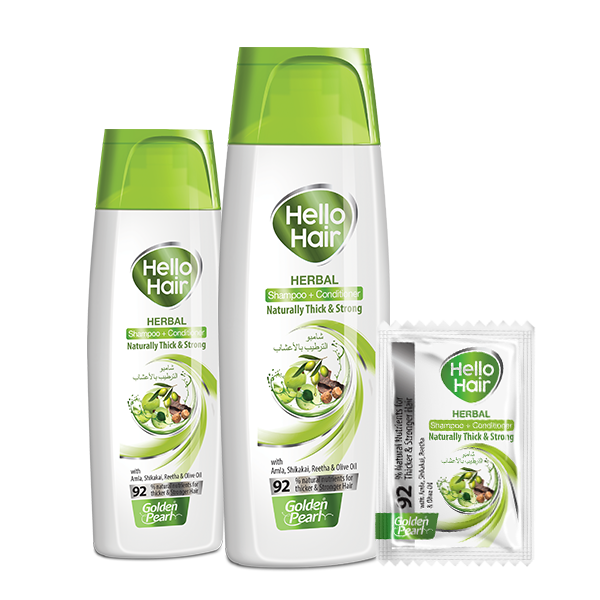 Golden Pearl Hello Hair – Herbal Shampoo + Conditioner Naturally Thick & Strong