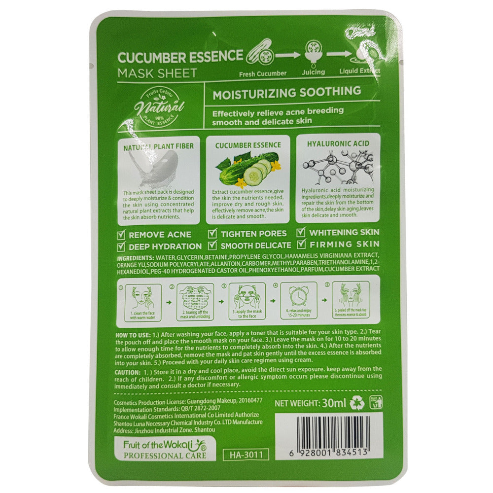 Haokali Fruits Gelato Remove Acne Sheet Mask Cucumber 30 ML
