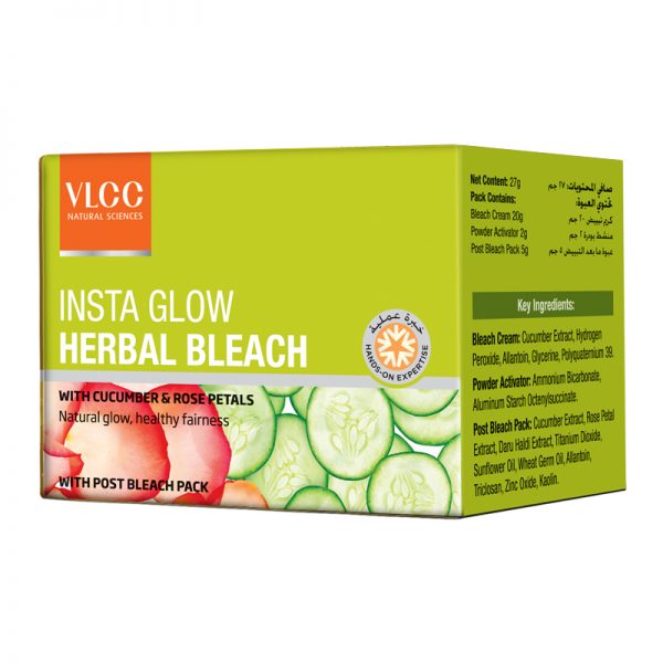 VLCC Insta Glow Herbal Bleach Kit With Cucumber & Rose Petals