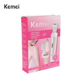 Kemei Women's Trimmer for Face, Nose, Eyebrow, Body 4 in 1 Shaver Suite KM-3024