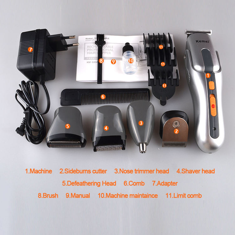 Kemei 8 in 1 Grooming Kit Hair Clipper Nose Trimmer KM-680A