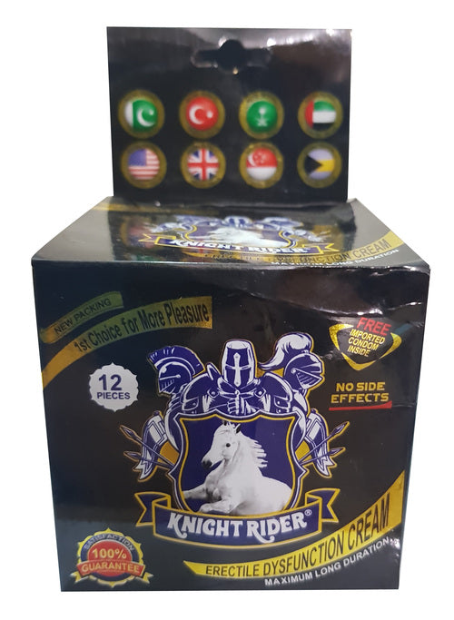 Knight Rider V Cream Knight Rider Erectile Dysfunction Cream (12 Condoms) – Rozzana.pk