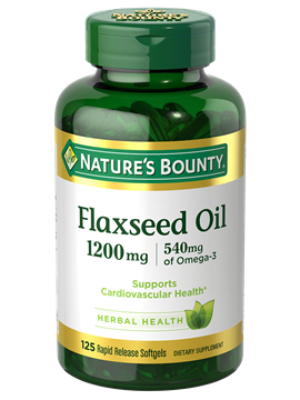Nature's Bounty Flaxseed Oil 1,200 MG 125 Rapid Release Softgels