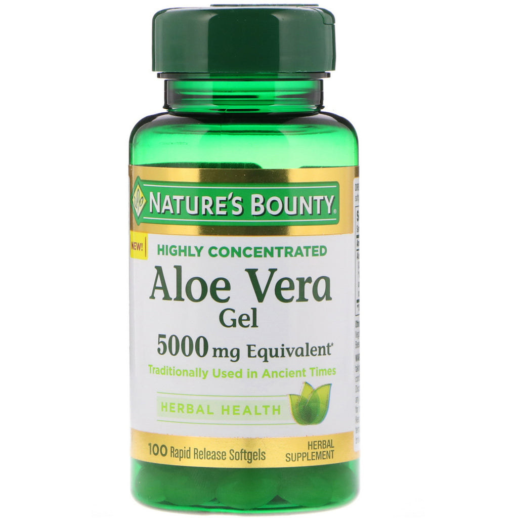 Nature's Bounty Aloe Vera Gel 5,000 MG 100 Rapid Release Softgels