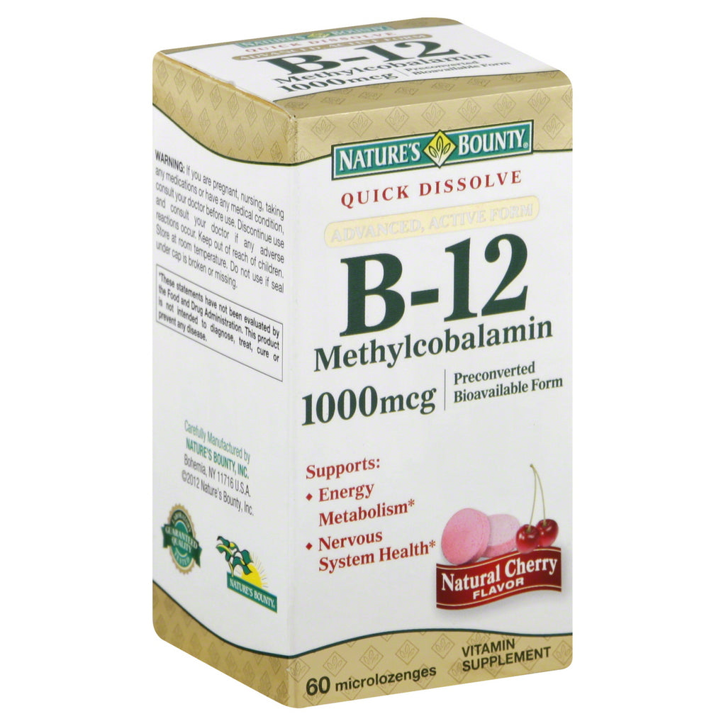 Nature's Bounty B-12 Methylcobalamin 1000 MCG 60 Quick Dissolve Tabs