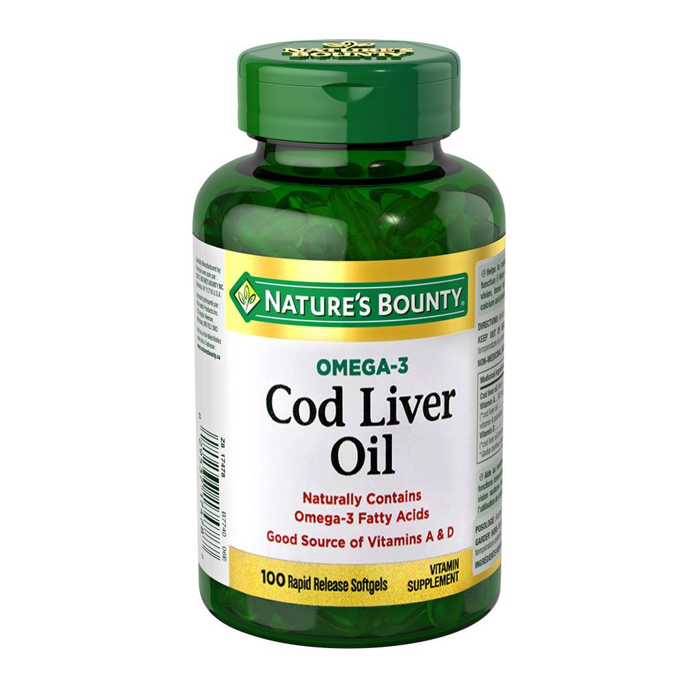 Nature's Bounty Omega-3 Cod Liver Oil 100 Softgels