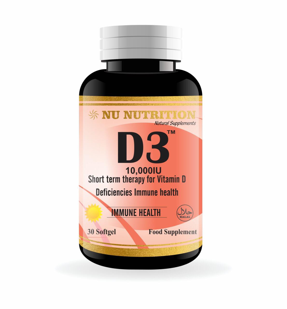 Nu Nutrition D3 10,000IU 30 Softgels