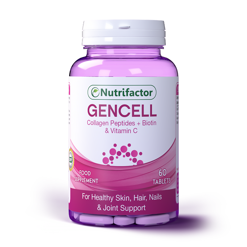 Nutrifactor Gencell Collagen Peptides Biotin Vitamin C 60 Tabs
