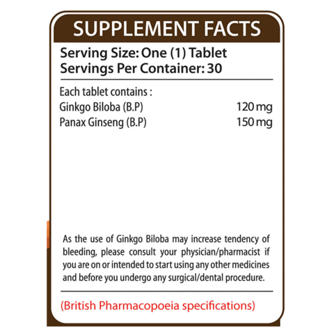 Nutrifactor Ginkgo Focus 30 Tabs