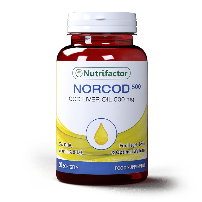 Nutrifactor Norcod 500 (Cod Liver Oil 500mg) 60 Softgels
