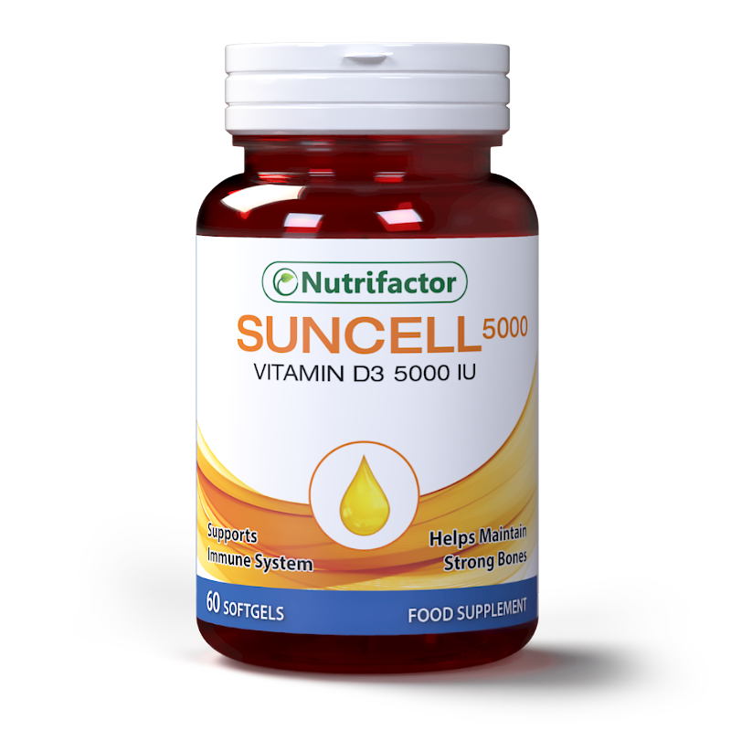 Nutrifactor Suncell 5000 Vitamin D3 5000 IU 60 Softgels