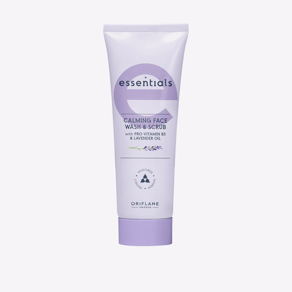 Oriflame Essentials Calming Face Wash & Scrub with Pro-Vitamin B5 & Lavender Oil 75 ML