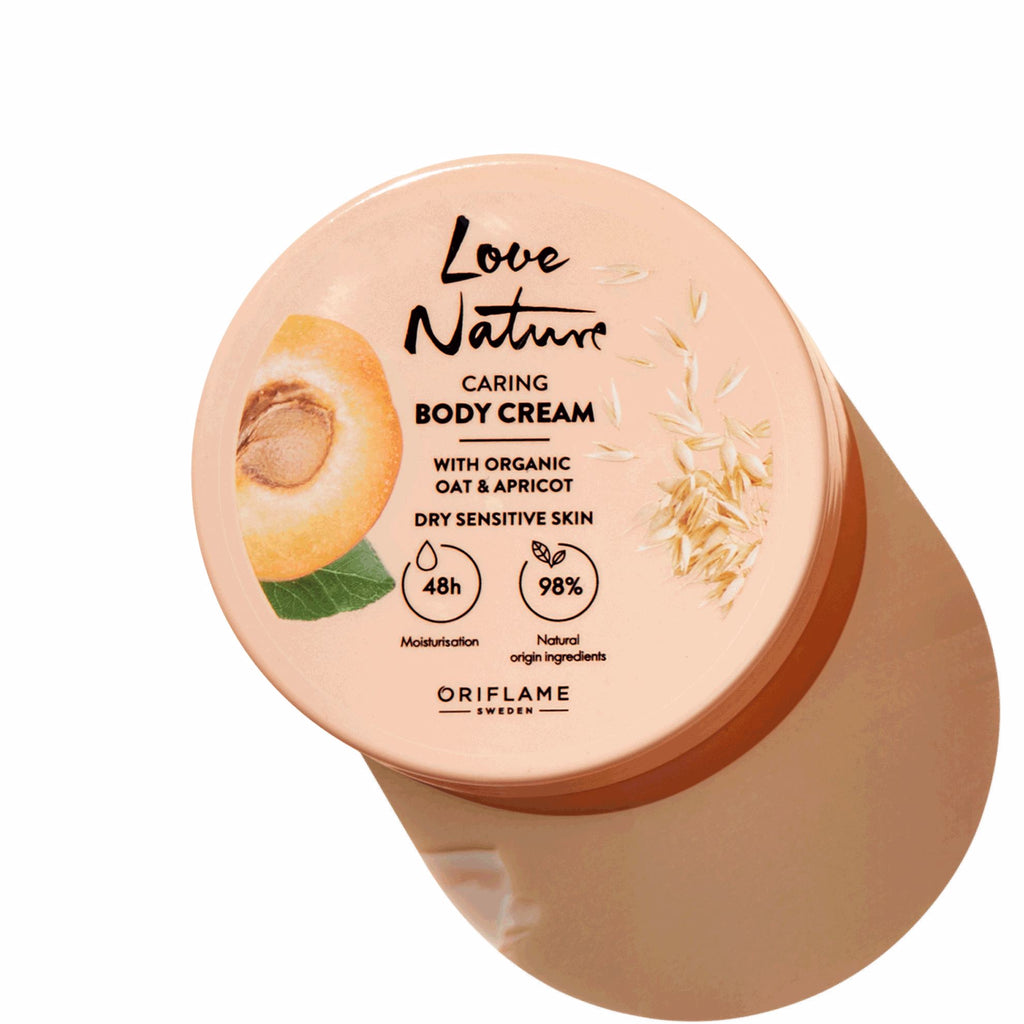 Oriflame Love Nature Caring Body Cream with Organic Oat & Apricot 200 ML