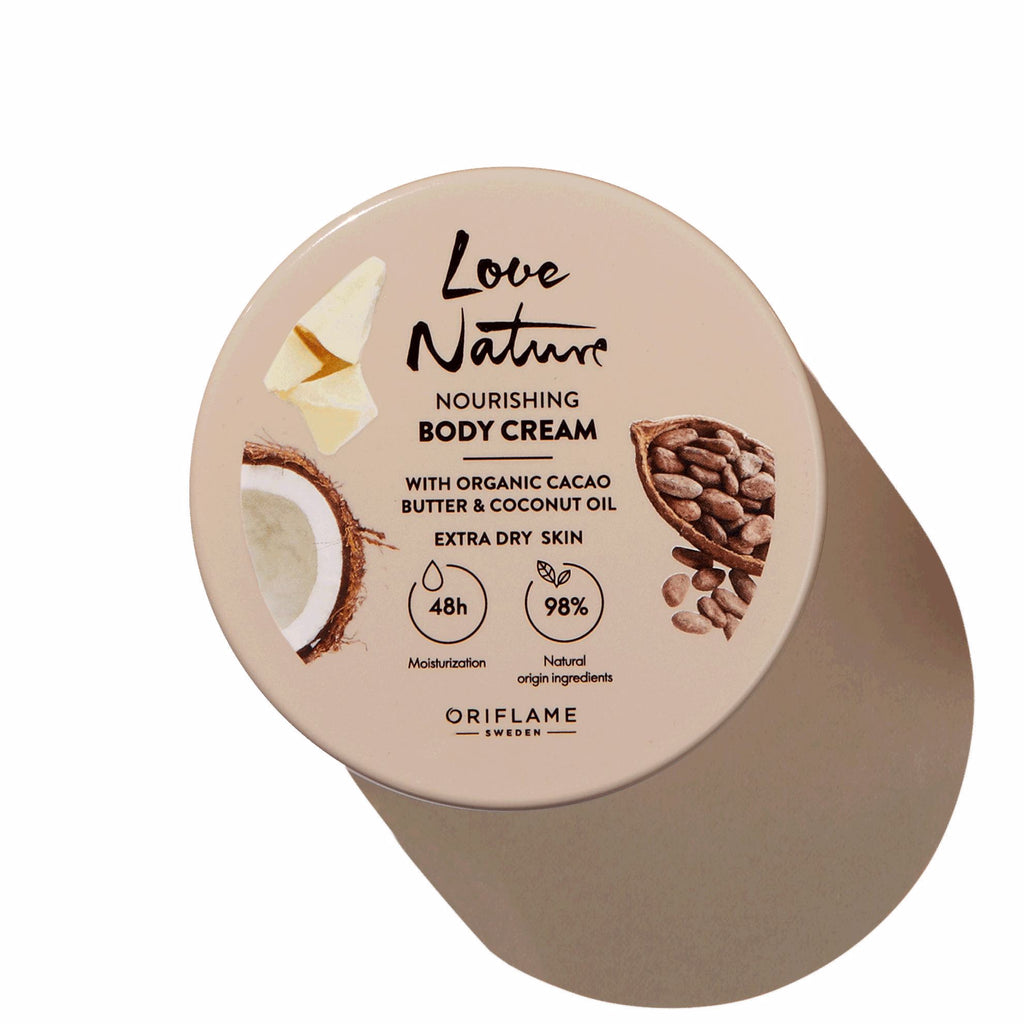 Oriflame Love Nature Nourishing Body Cream with Organic Cacao Butter & Coconut Oil 200 ML