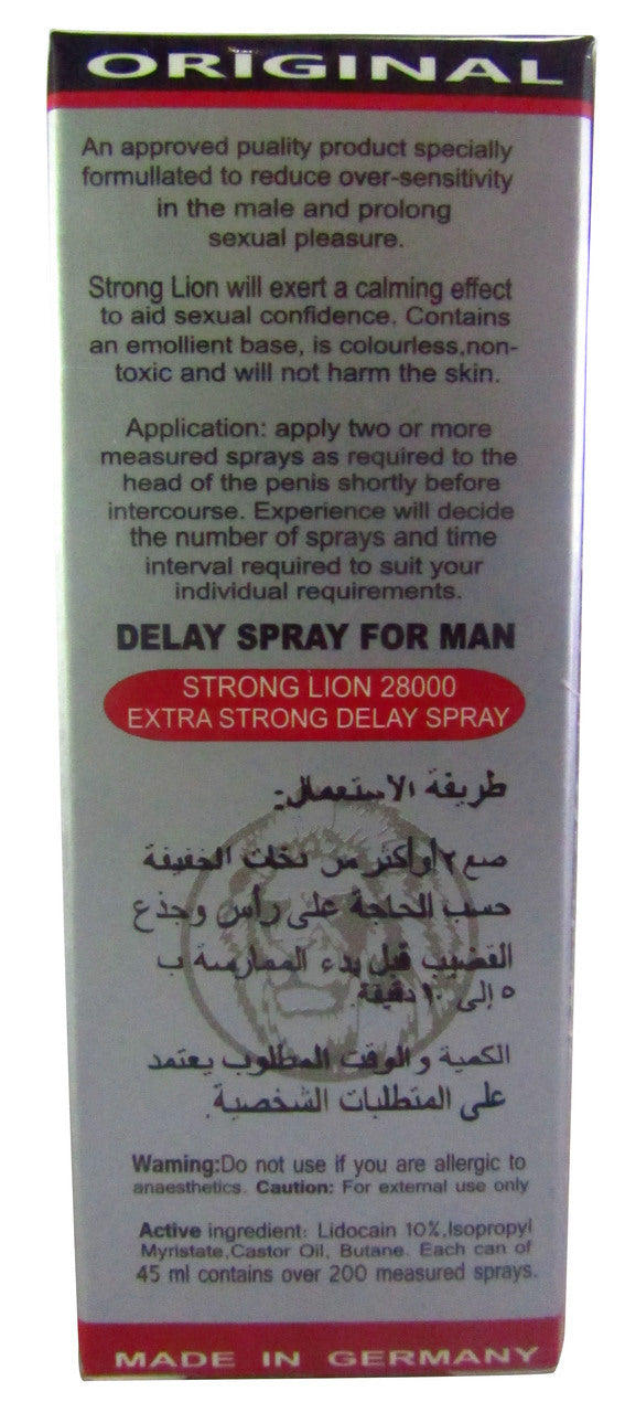 Original Strong Lion Power 28000 Long Time Delay Spray 45 ML