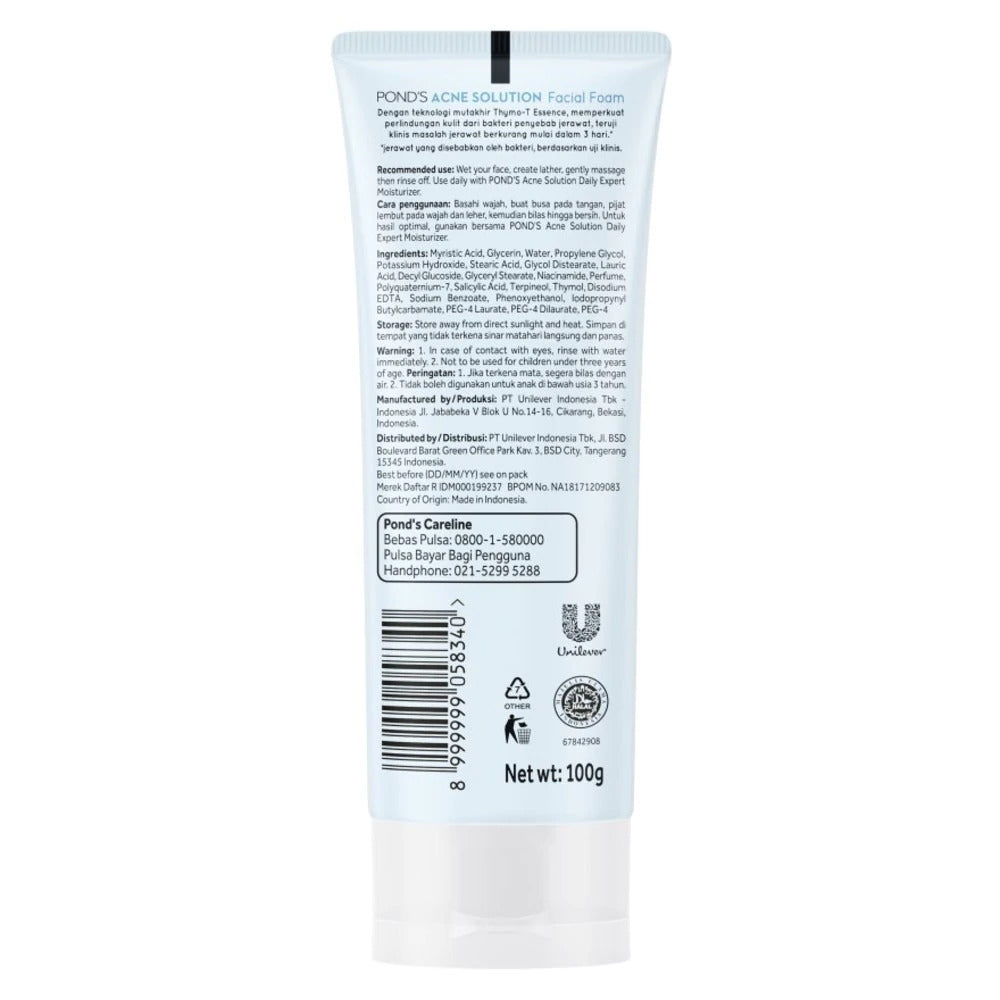 Pond's Acne Solutions Anti Acne Facial Foam 100 GM