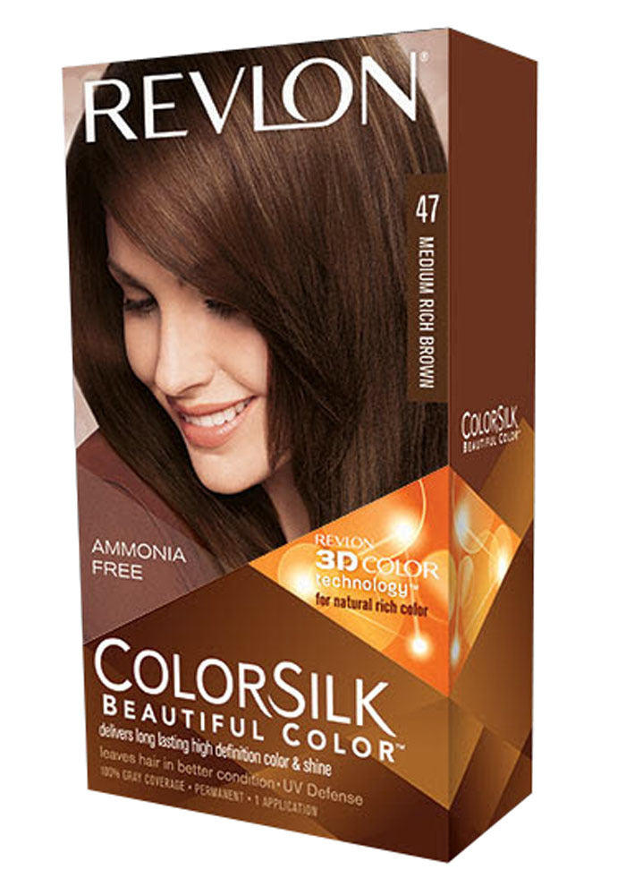 Revlon ColorSilk Beautiful Color Medium Rich Brown 47 Rozzana.pk