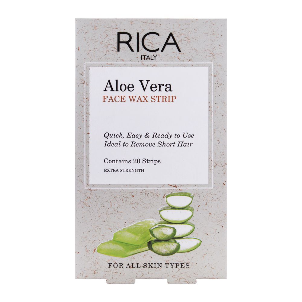 Rica Face Wax Strip for All Skin Types Aloe Vera 20 Strips
