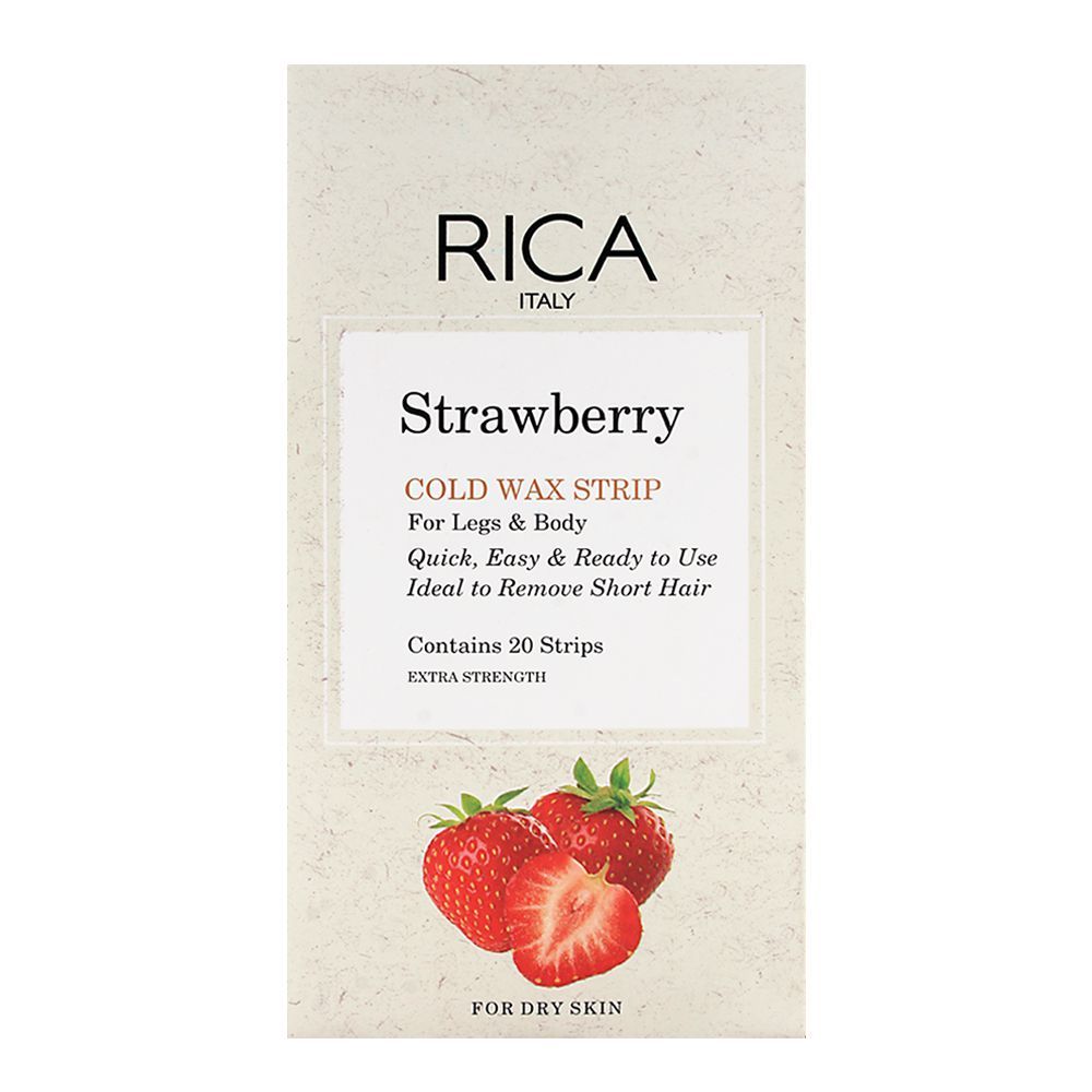 Rica Legs & Body Cold Wax Strip Strawberry 20 Strips