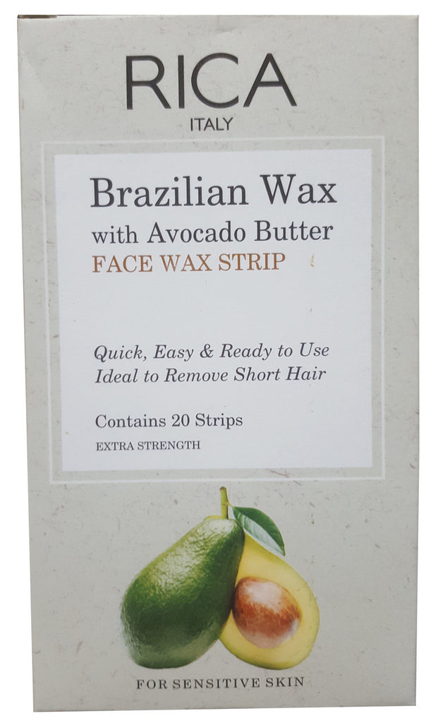 Rica Face Wax Strip for Sensitive Skin Brazilian Avocado Butter 20 Strips