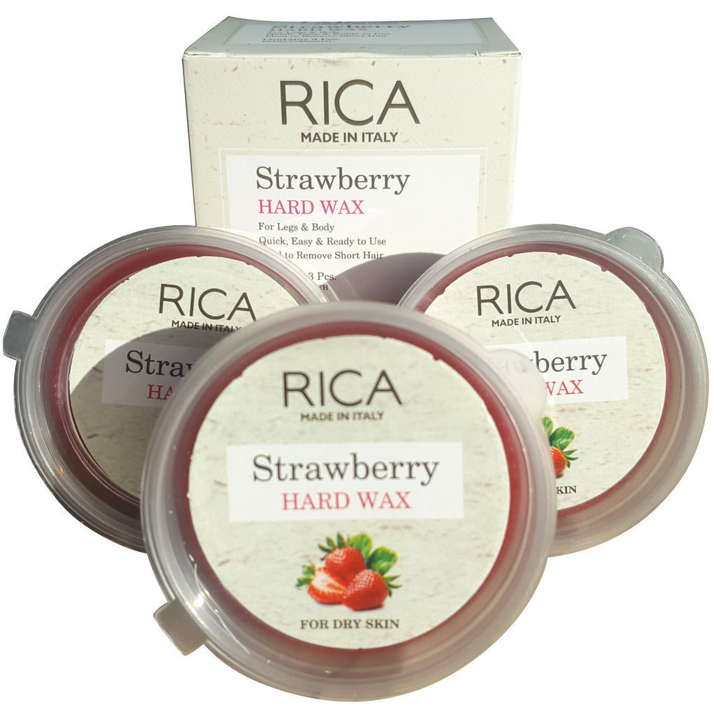 Rica Strawberry Hard Wax 3 Pieces