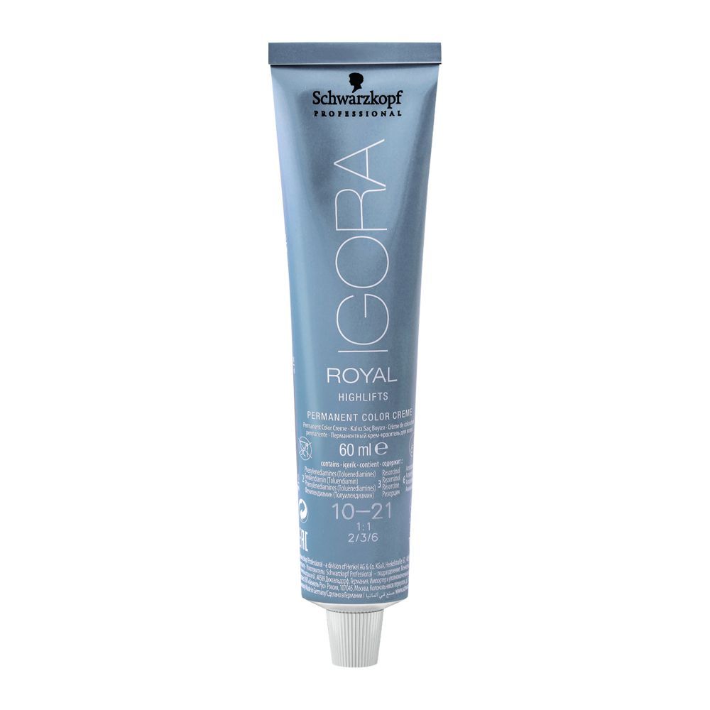 Schwarzkopf Igora Royal Highlifts Hair Colors 10-21 Ultra Blonde Blue Cendre