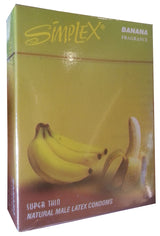 Simplex Super Thin Natural Male Latex Condom 3 Pieces (Banana)