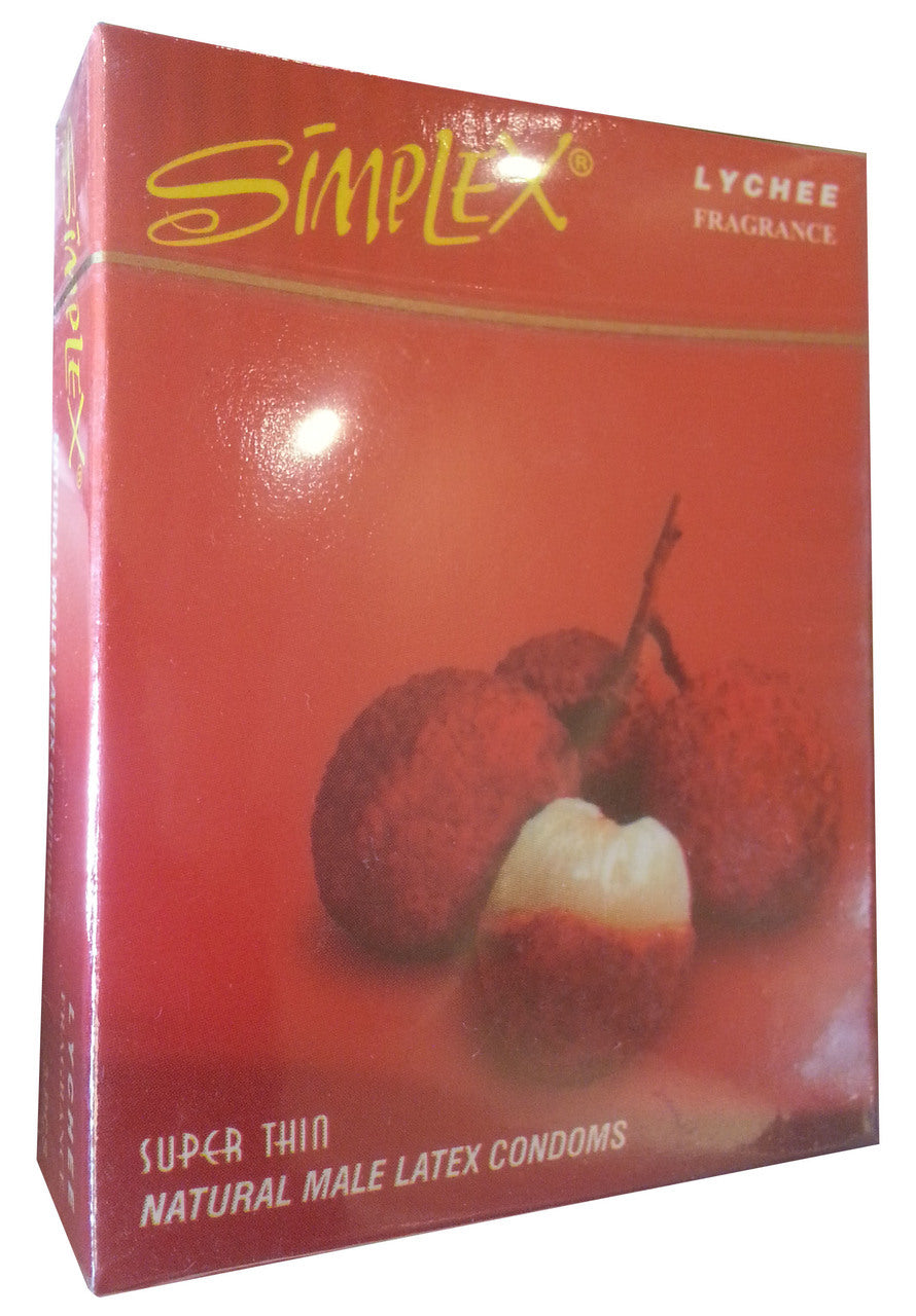 Simplex Super Thin Natural Male Latex Condom 3 Pieces (Lychee)
