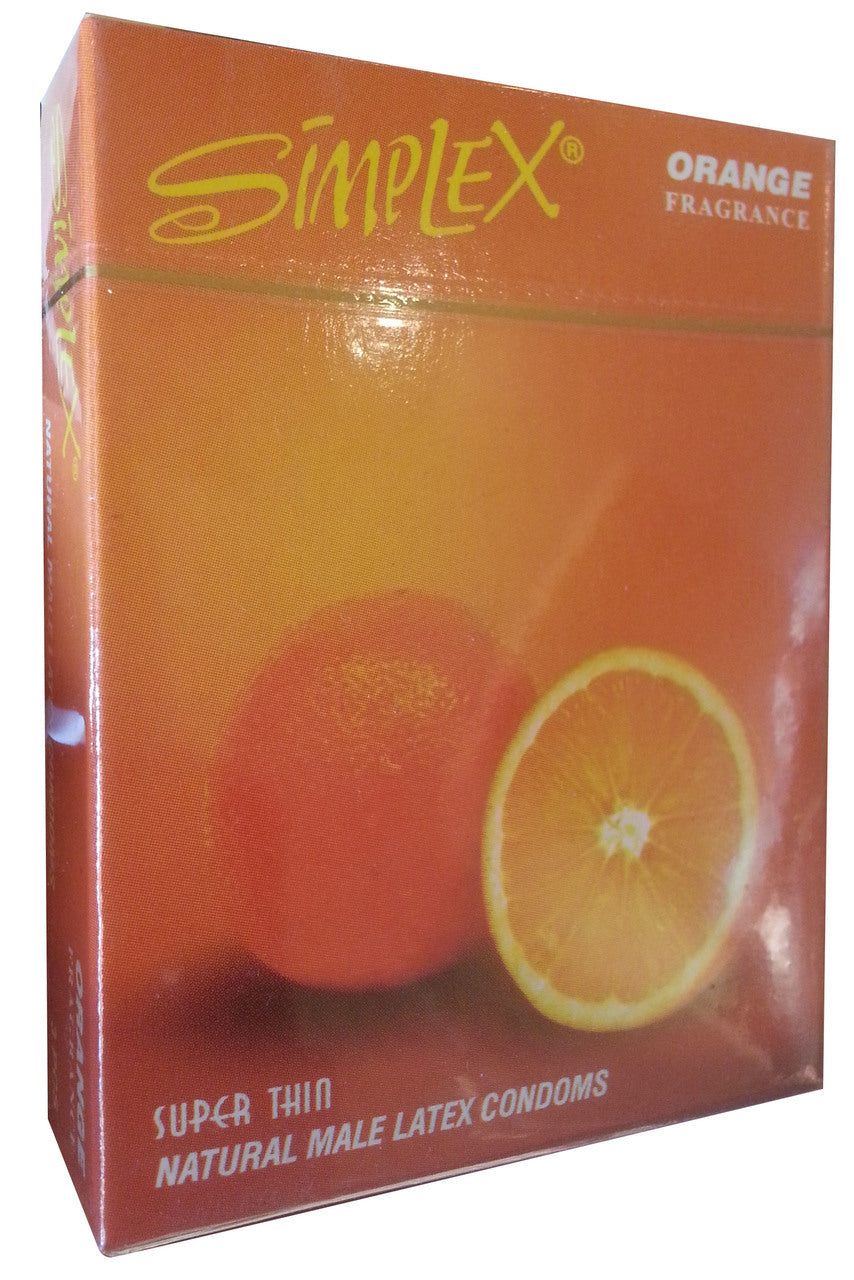 Simplex Super Thin Natural Male Latex Condom 3 Pieces (Orange)