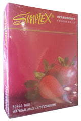 Simplex Super Thin Natural Male Latex Condom 3 Pieces (Strawberry)