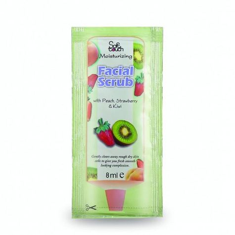 Soft Touch Facial Scrub with Peach, Strawberry & Kiwi