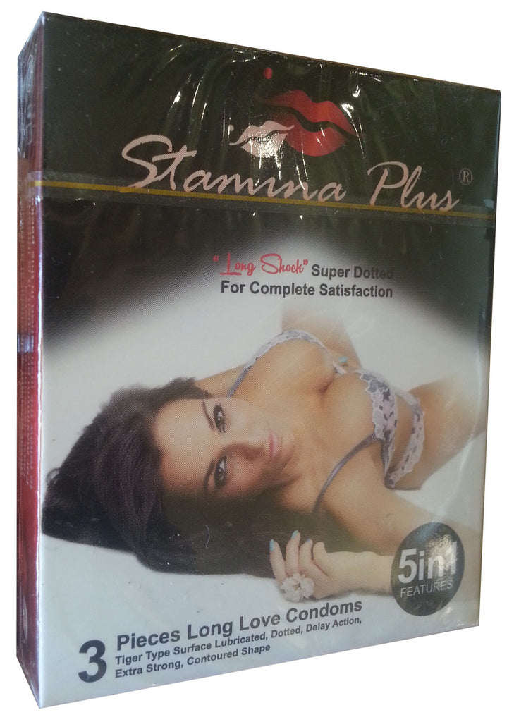 Stamina Plus Super Dotted 5 in 1 Featured Condoms 3 Pieces