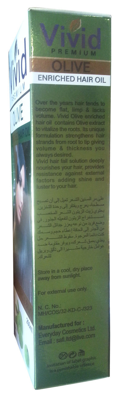 Vivid Premium Olive Enriched Hair Oil For Strong & Silky 200ML