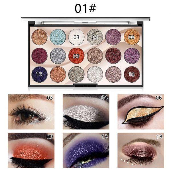 Miss Rose 18 Color Sequin Glitter Eyeshadow Palette
