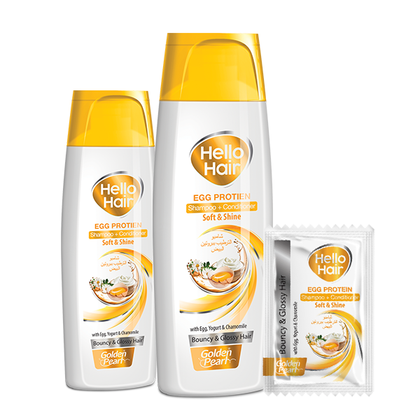 Golden Pearl Hello Hair – Egg Protein Shampoo + Conditioner Soft & Shine