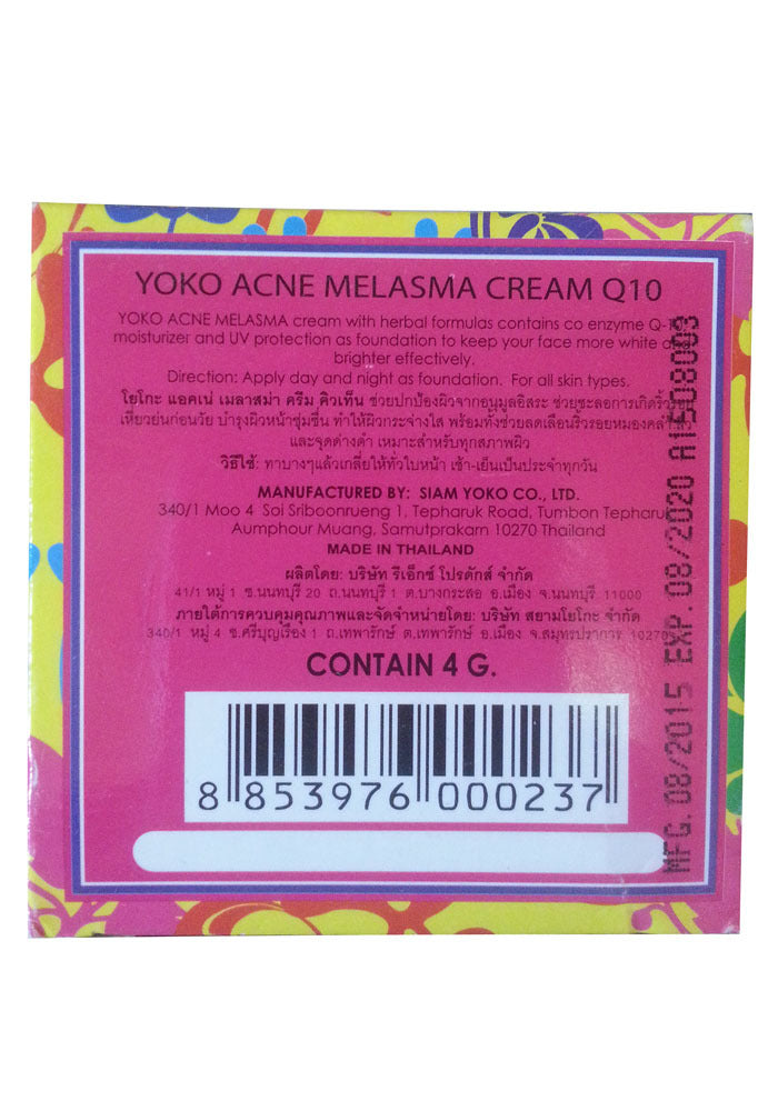 Yoko Acne-Melasma Cream Q10 4 GM